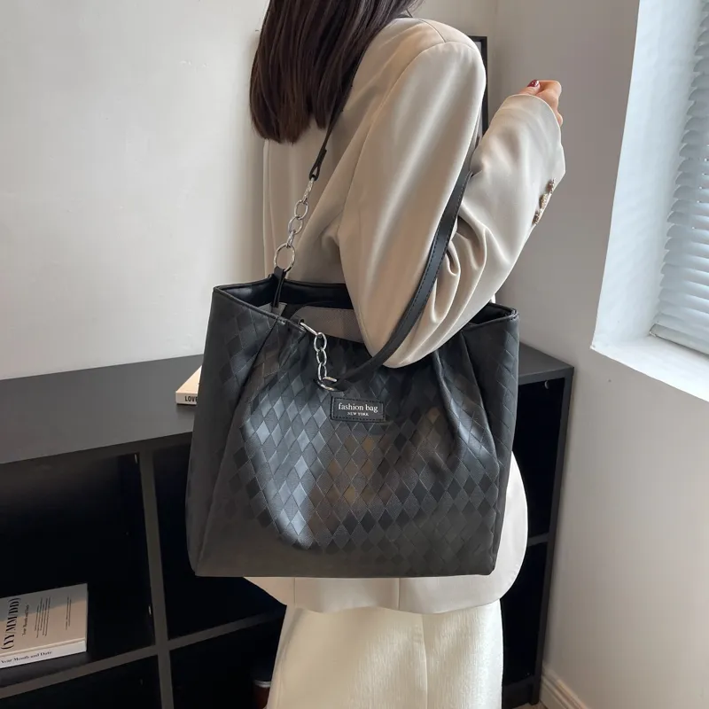 GOX PU Shoulder Bag Regular Women's Black/Khaki/Coffee-3