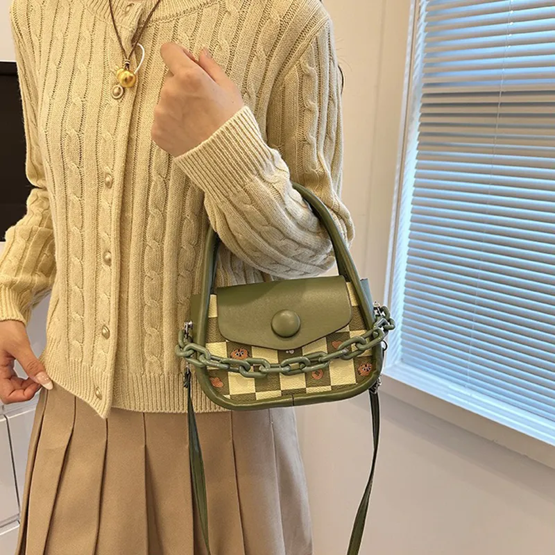 GOX PU One Shoulder Handbag Regular Women's Ecru/Black/Purple/Coffee/Green/Pink-12