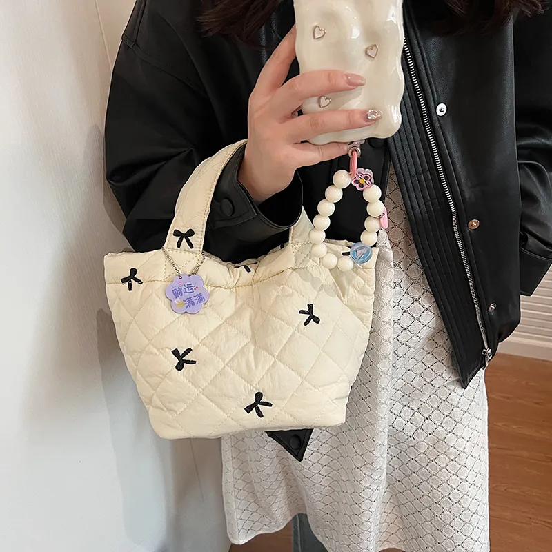 GOX Nylon Handbag Women's White/Black-5