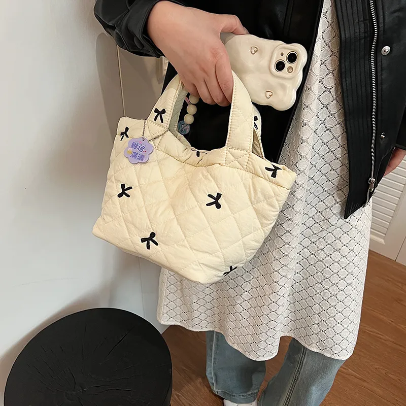 GOX Nylon Handbag Women's White/Black-2