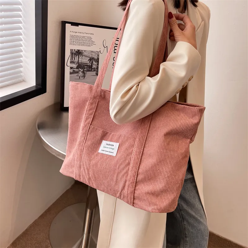 GOX Corduroy Shoulder Bag Women's Multicolor-11