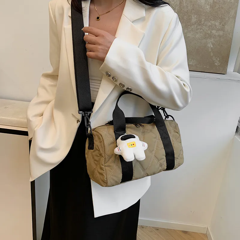 GOX Nylon Shoulder Bag, Crossbody Bag, Handbag Regular Women's White/Khaki/Green/Pink-13