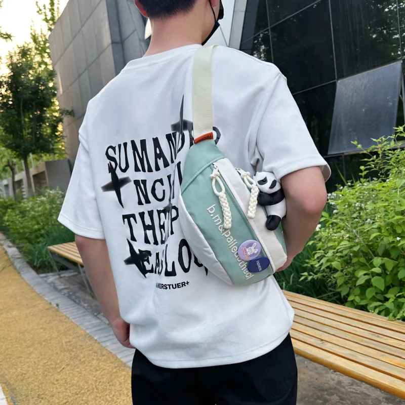 GOX Oxford Sling Bag Regular Unisex White & Red/White & Pink/White & Green/White & Blue/White/Black/Red-17