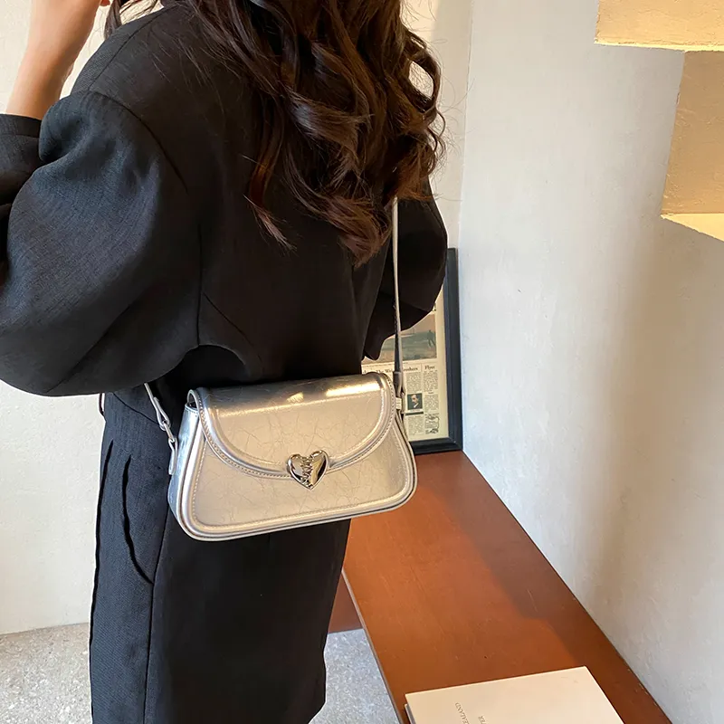 GOX PU Shoulder Bag, Crossbody Bag Regular Women's White/Silver/Black/Red-19