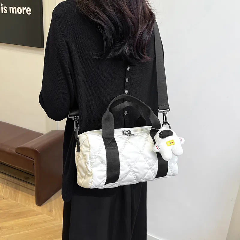GOX Nylon Shoulder Bag, Crossbody Bag, Handbag Regular Women's White/Khaki/Green/Pink-3