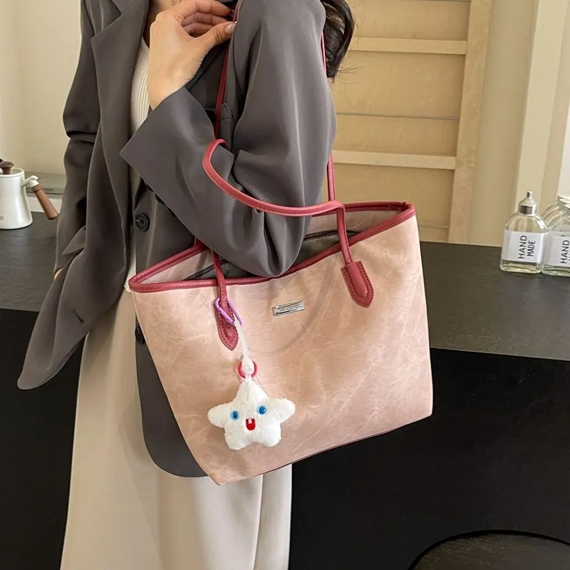 GOX PU Shoulder Bag Regular Women's Light Gray/Pink/Dark Tea/Blue-6