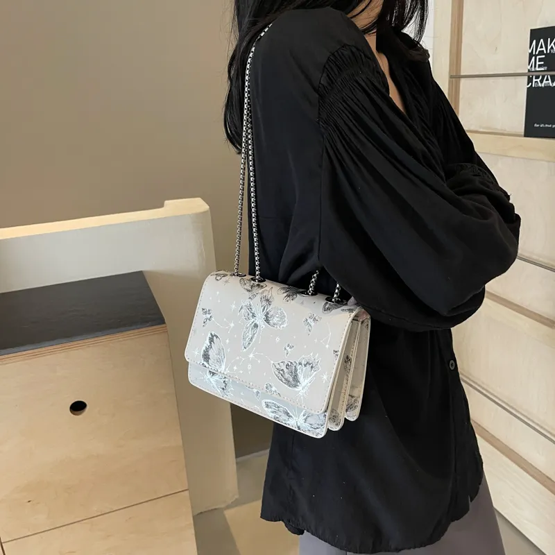 GOX PU Shoulder Bag Regular Women's Silver/Black/Pink-8