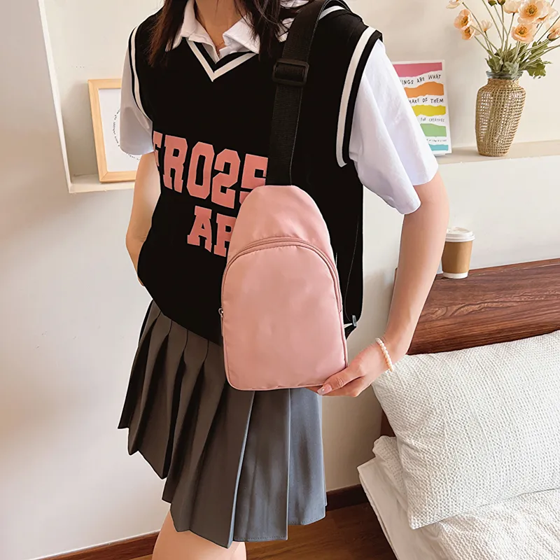 GOX Nylon Backpack Regular Unisex Ecru/Black/Purple/Green/Blue/Pink/Yellow/Orange Red-43