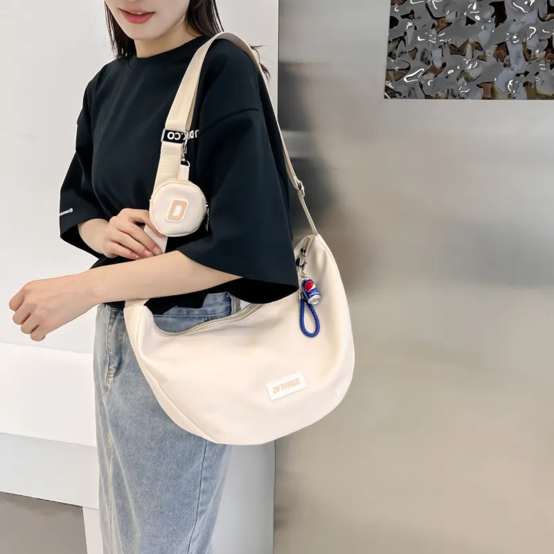 GOX Nylon Crossbody Bag, Shoulder Bag Women's White/Black/Yellow/Pink/Blue-1