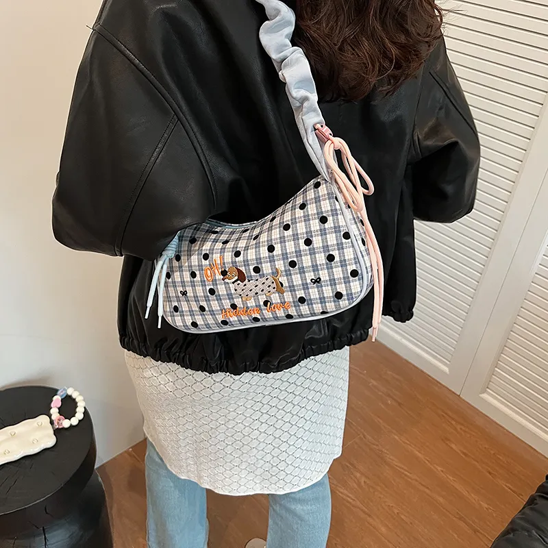 GOX Nylon Shoulder Bag Regular Women's Black/Pink/Sky Blue-18