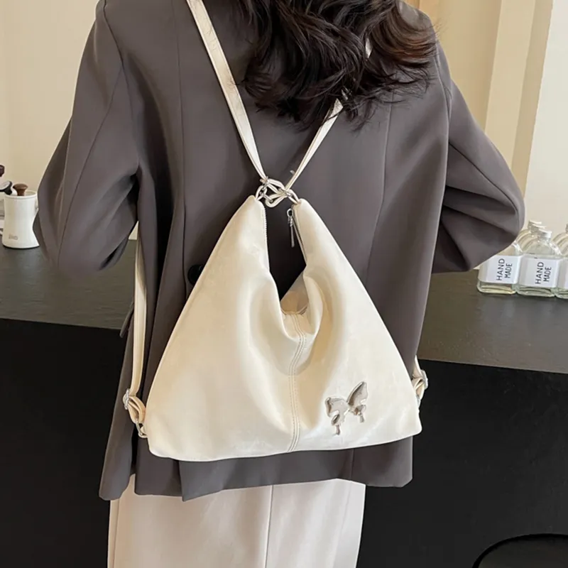 GOX PU Backpack On The Shoulder Regular Women's Ecru/Black/Silver/Blue/Pink-2