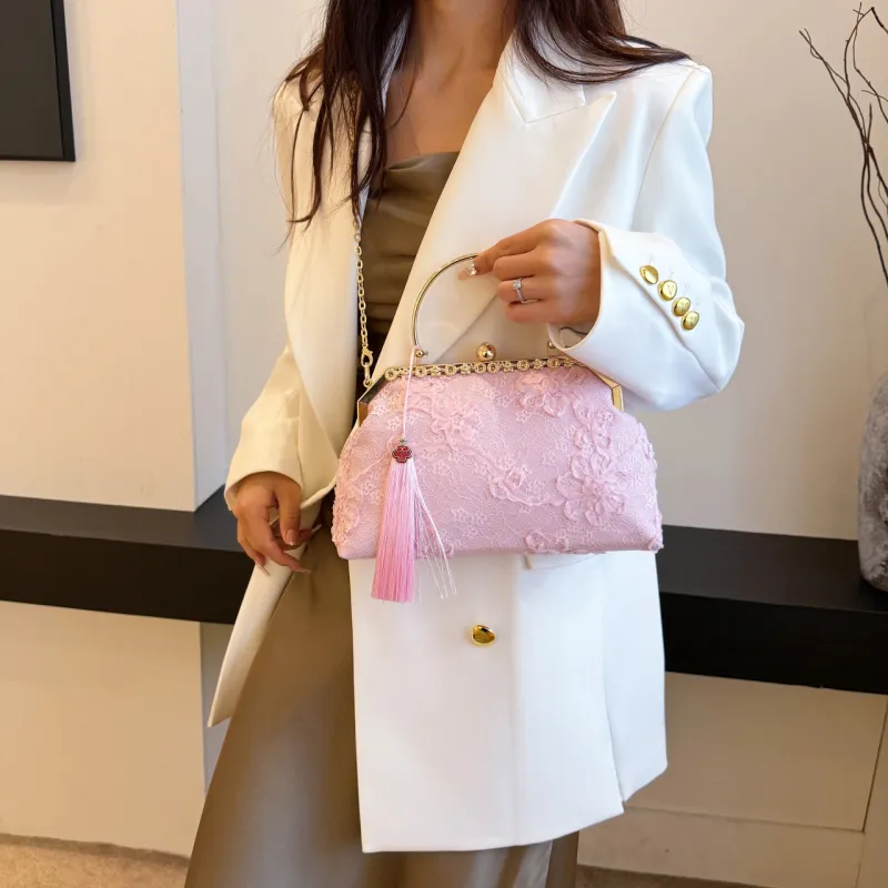 GOX Polyester Shoulder Bag, Crossbody Bag, Handbag Regular Women's Black/White/Pink-16