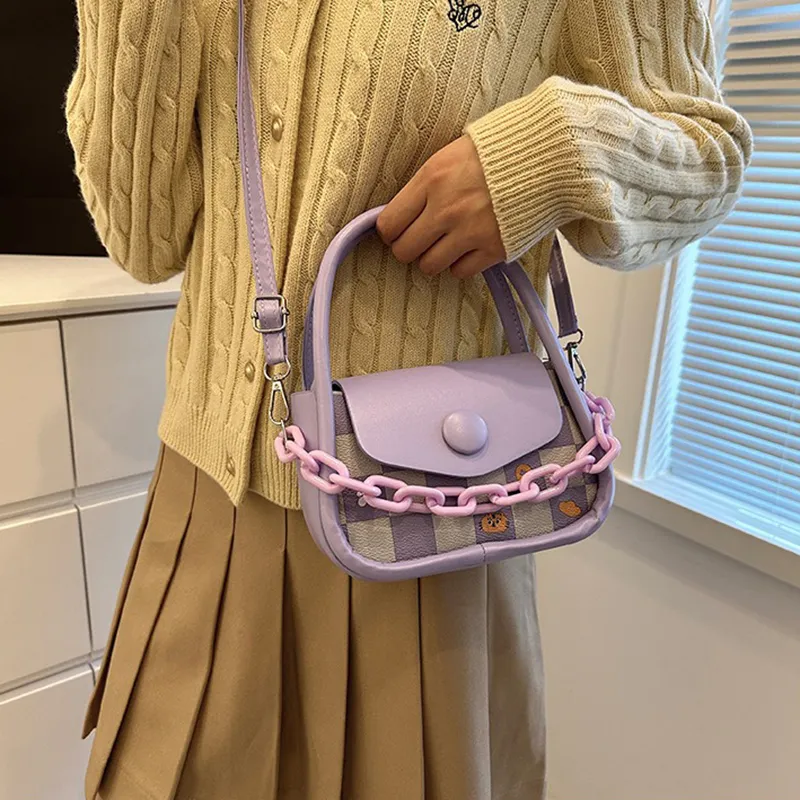 GOX PU One Shoulder Handbag Regular Women's Ecru/Black/Purple/Coffee/Green/Pink-26