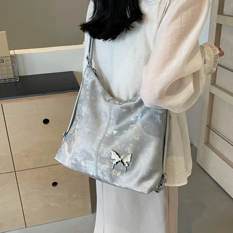 GOX PU Backpack On The Shoulder Regular Women's Ecru/Black/Silver/Blue/Pink-12