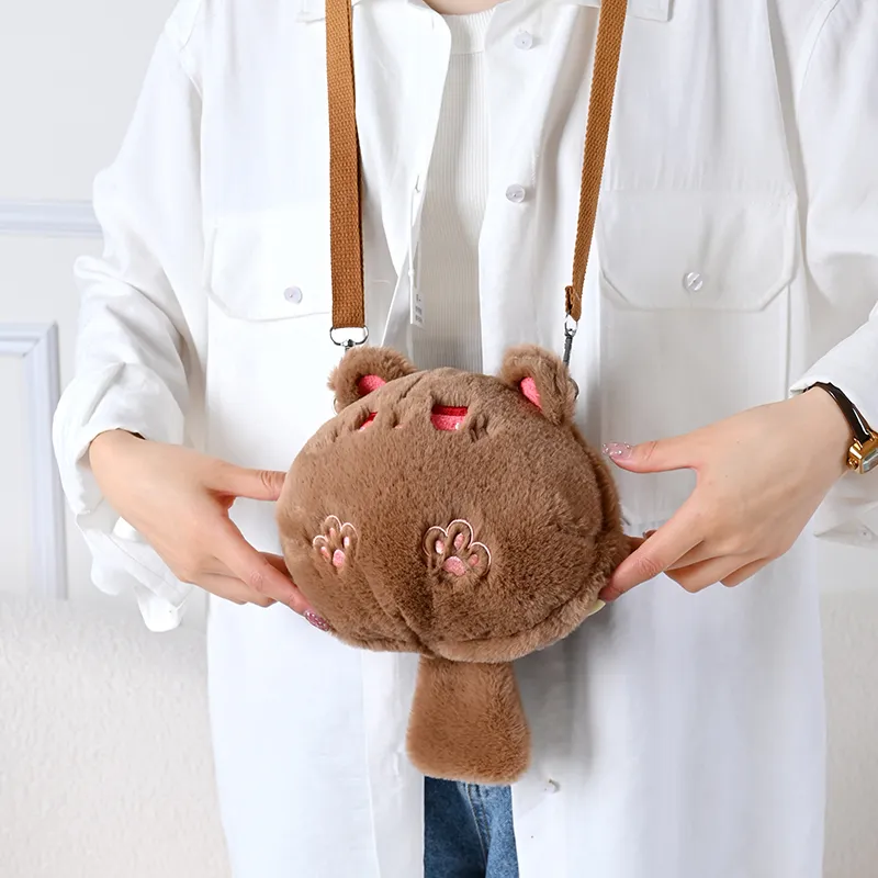 GOX Plush Crossbody Bag Regular Women's White/Ginger Yellow/Pink/Brown-14