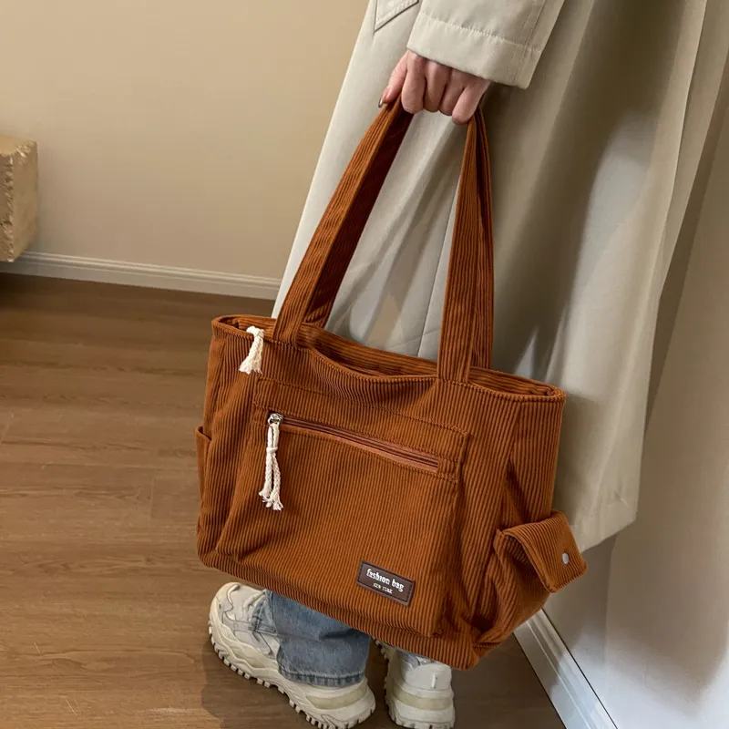 GOX Corduroy Shoulder Bag Women's Multicolor-19