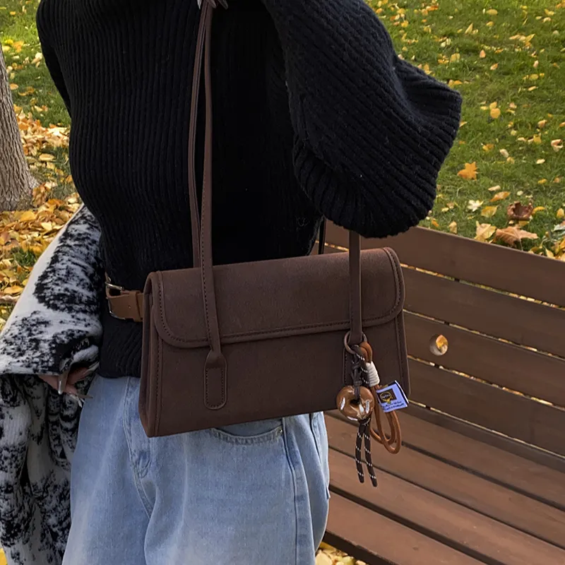 GOX Matte Shoulder Bag Women's Black/Red/Coffee/Brown-10