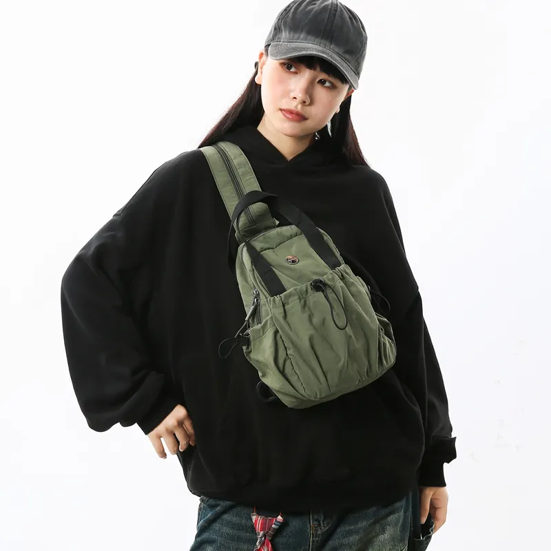 GOX Nylon Sling Bag Regular Unisex White/Black/Red/Light Purple/Green/Yellow/Khaki-21
