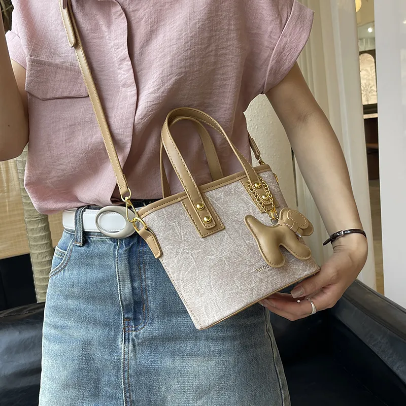 GOX PU Shoulder Bag Regular Women's Blue/Brown-25