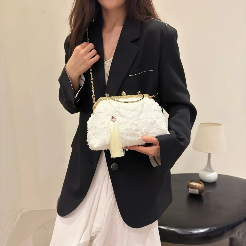 GOX Polyester Shoulder Bag, Crossbody Bag, Handbag Regular Women's Black/White/Pink-4