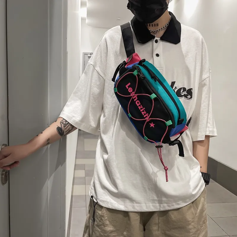 GOX Nylon Crossbody Backpack, Shoulder Bag, Sling Bag Regular Unisex Multicolor/Black-2