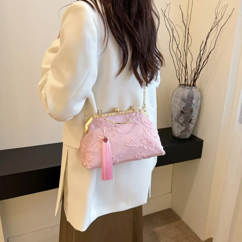 GOX Polyester Shoulder Bag, Crossbody Bag, Handbag Regular Women's Black/White/Pink-15