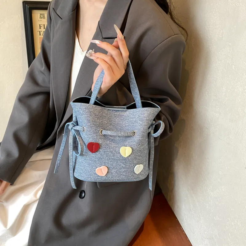 GOX PU Shoulder Bag Women's Ecru/Blue-11