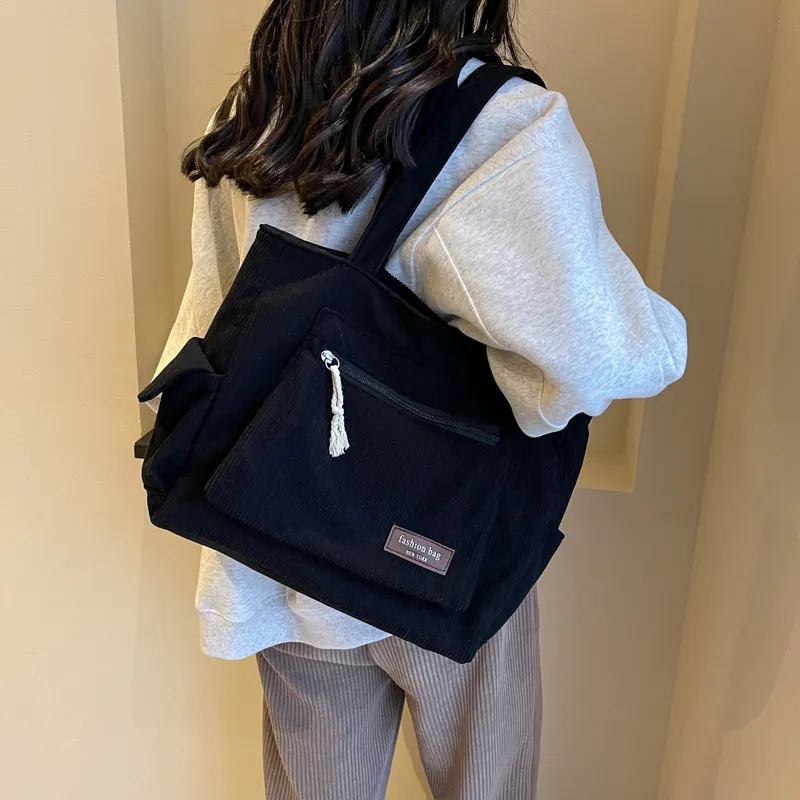 GOX Corduroy Shoulder Bag Women's Multicolor-10