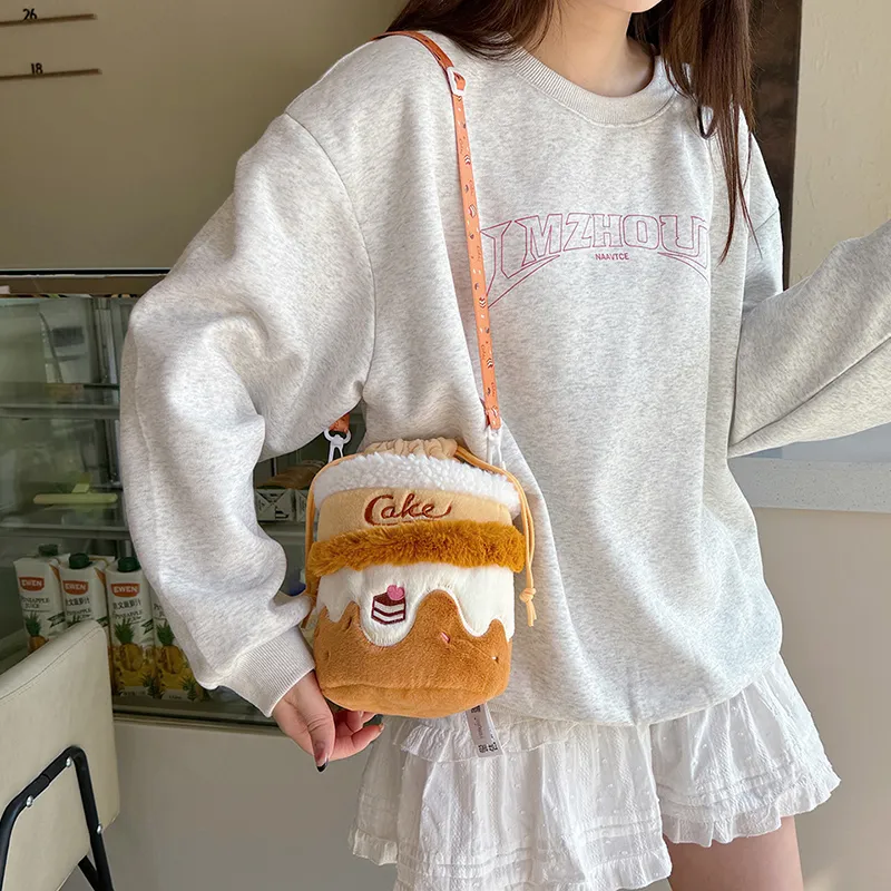 GOX Corduroy Bucket Bag, Shoulder Bag Women's Purple/Pink/Brown-13
