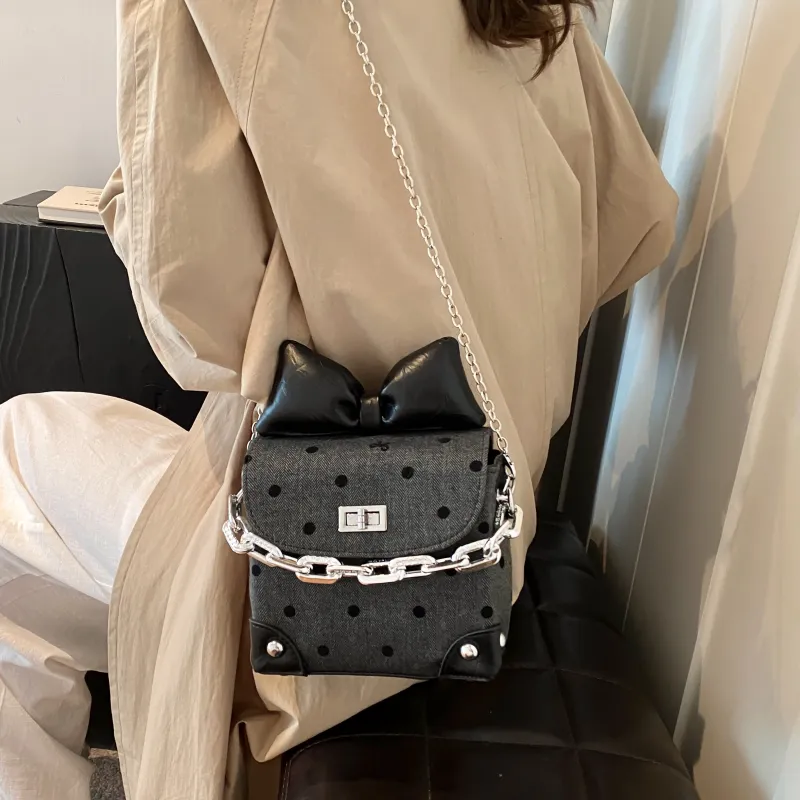 GOX PU Shoulder Bag Tubas Women's Black-4