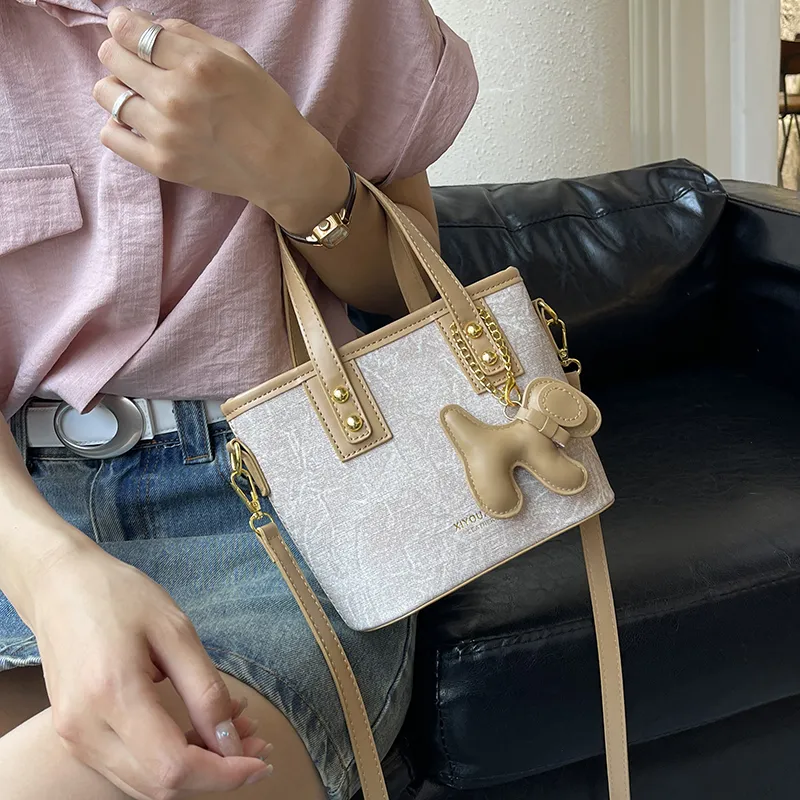 GOX PU Shoulder Bag Regular Women's Blue/Brown-23