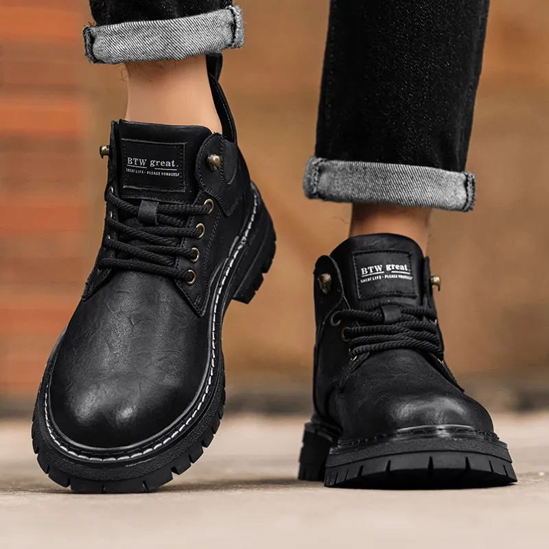 GERTOP Men's Casual Shoes Men Mid Top-10