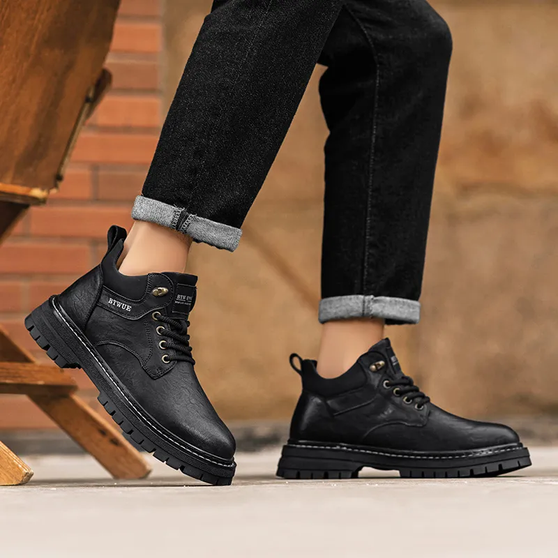 GERTOP Men's Casual Shoes Men Mid Top-8