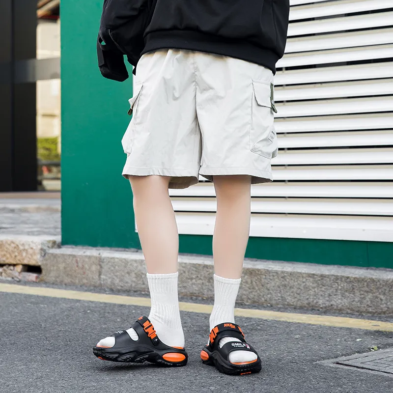GERTOP Beach Sandals Men Black Orange, White Green, Khaki-5