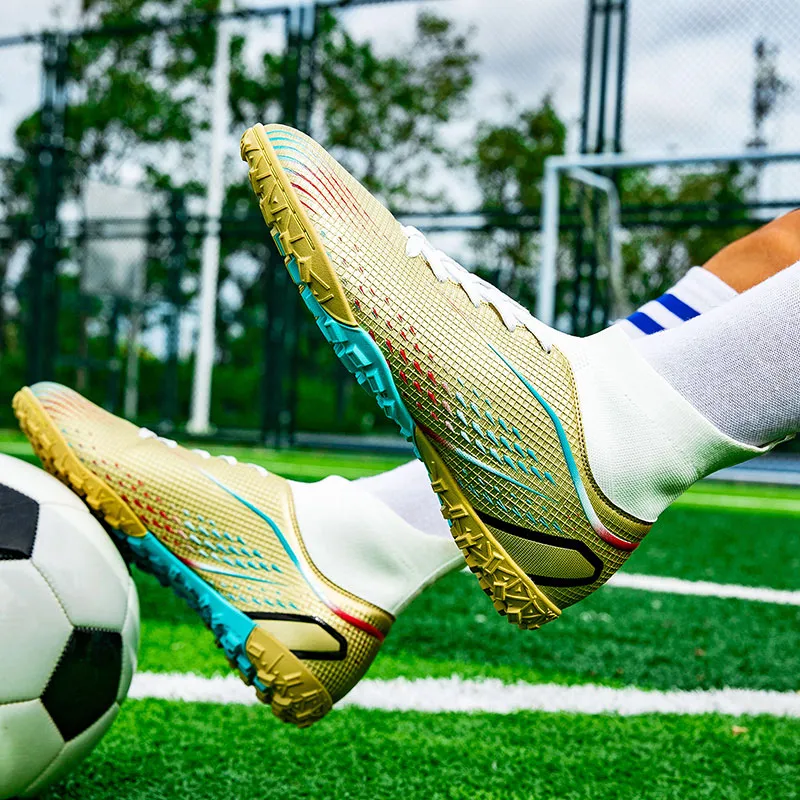 GERTOP Cushioning Anti-Slip Wear-Resistant Breathable Balance Lightweight Soccer Shoes Unisex-39