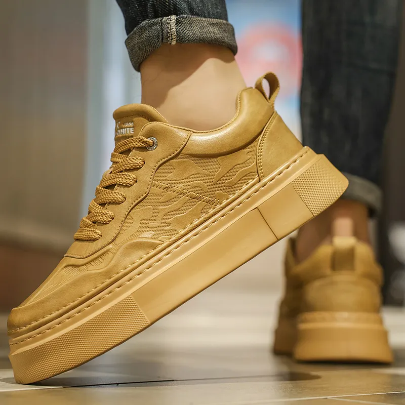 GERTOP Anti-Slip And Wear-Resistant Lightweight Breathable Height Increasing Platform Stylish Skateboarding Shoes Men's-9