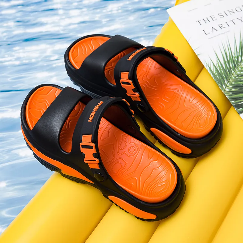 GERTOP Beach Sandals Men Black Orange, White Green, Khaki-1