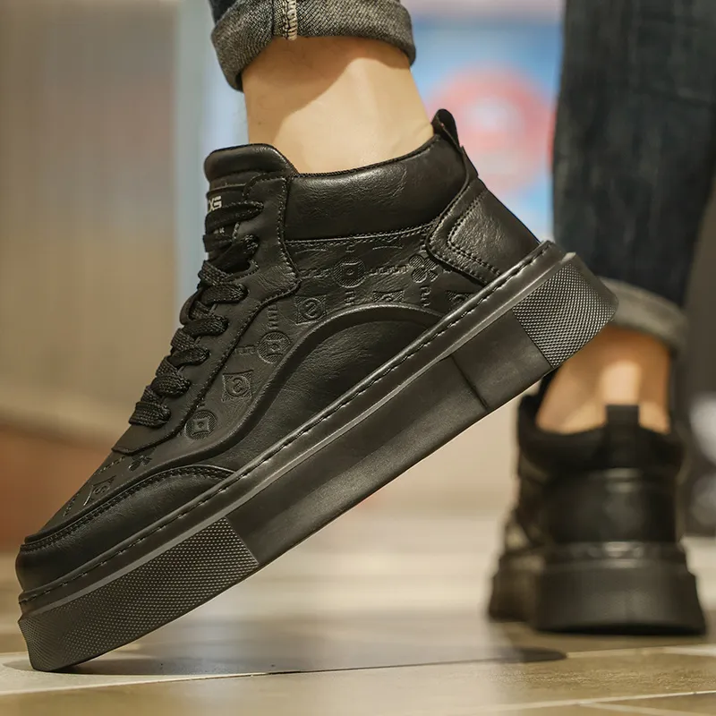 GERTOP Warm Coverage Wear Resistant Lightweight Slip Resistant Mid Top Platform Fashion Casual Skateboard Shoes Men's-17