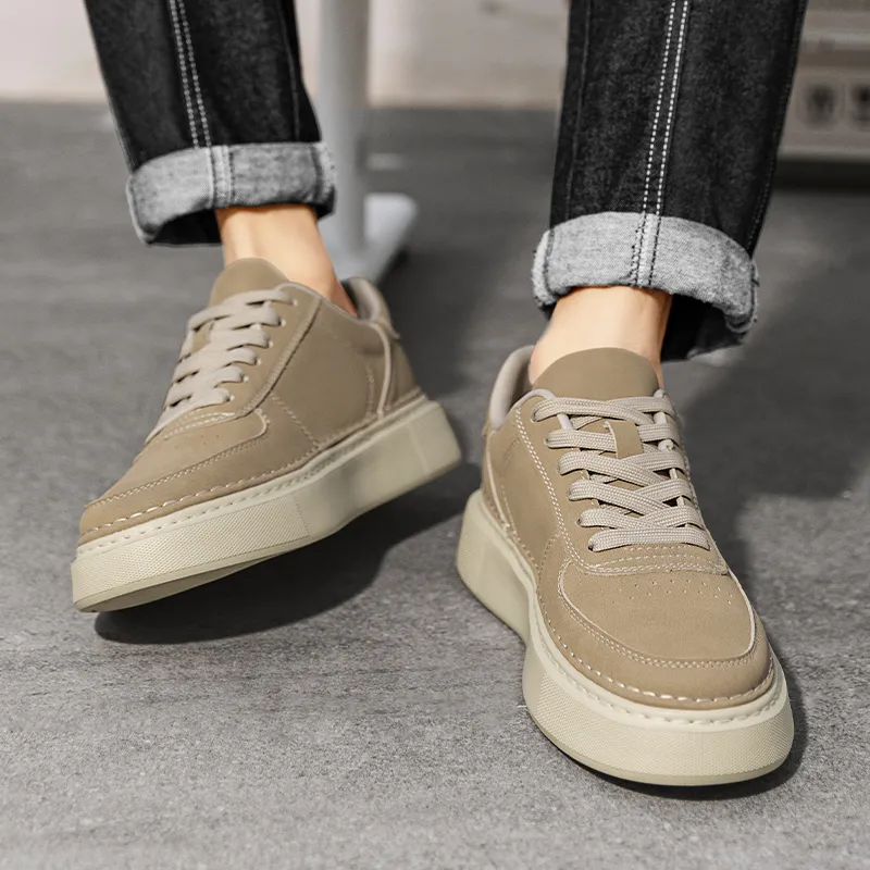 GERTOP Anti-Slip And Wear-Resistant Lightweight Height Increasing Low-Top Skateboard Shoes Men's-6