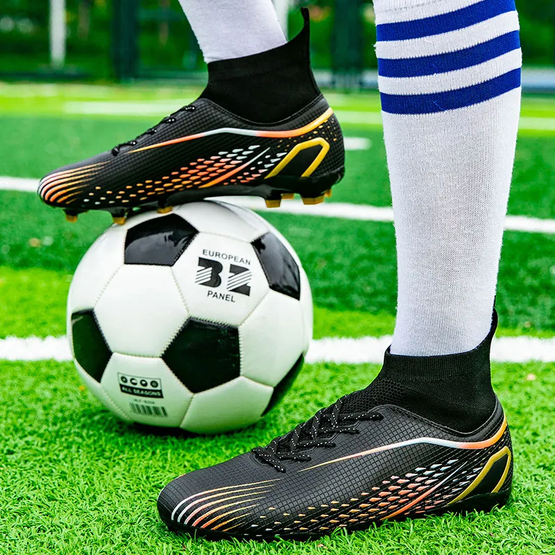 GERTOP Cushioning Anti-Slip Wear-Resistant Breathable Balance Lightweight Soccer Shoes Unisex-25