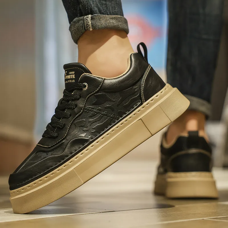 GERTOP Anti-Slip And Wear-Resistant Lightweight Breathable Height Increasing Platform Stylish Skateboarding Shoes Men's-4