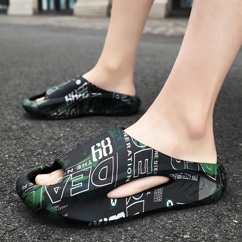 GERTOP Quiet Slip Resistant Odor Resistant Abrasion Resistant Cushioning Slide Slippers Unisex-7
