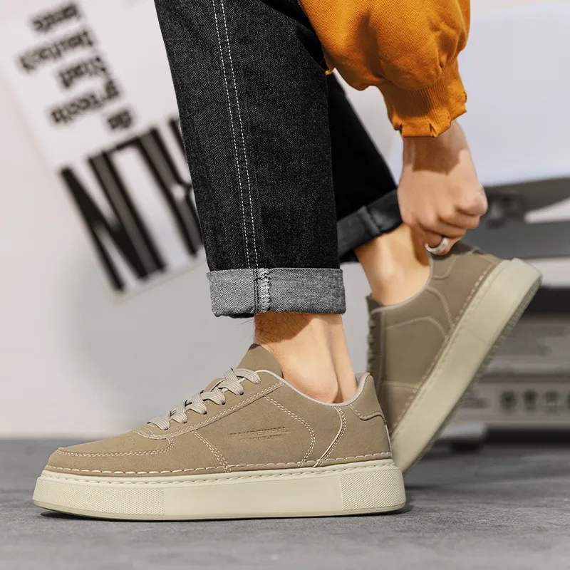 GERTOP Anti-Slip And Wear-Resistant Lightweight Height Increasing Low-Top Skateboard Shoes Men's-4