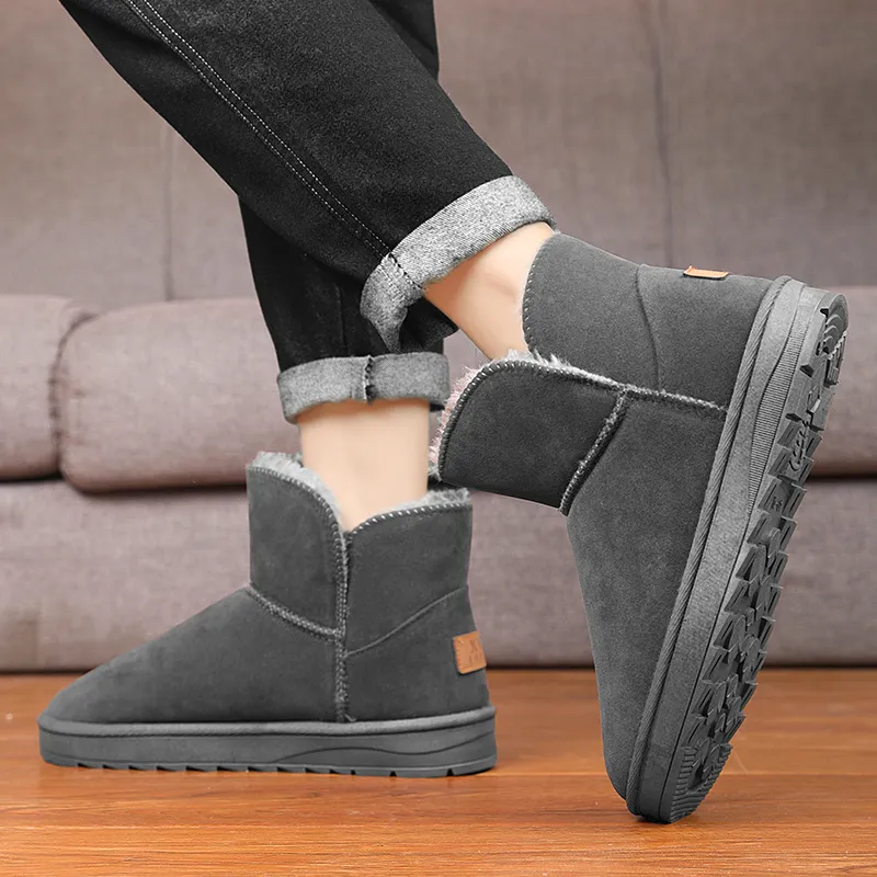 GERTOP Warm Wear Resistant Height Increasing Slip Resistant Coverage Short Snow Boots Unisex-5
