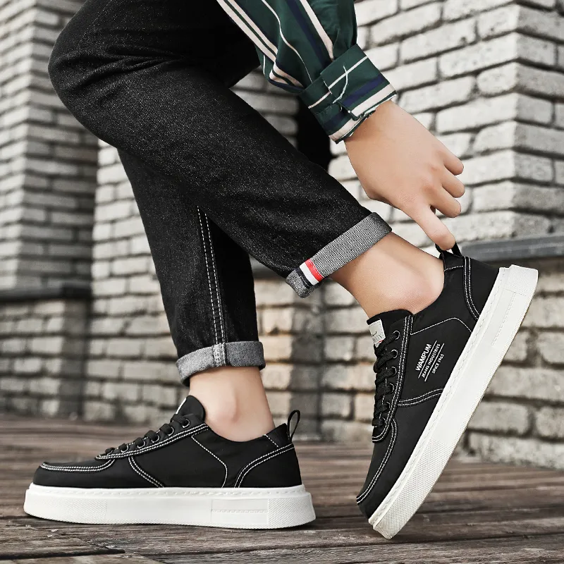 GERTOP Breathable Support Height Increasing Low Top Skateboard Shoes Men's-5