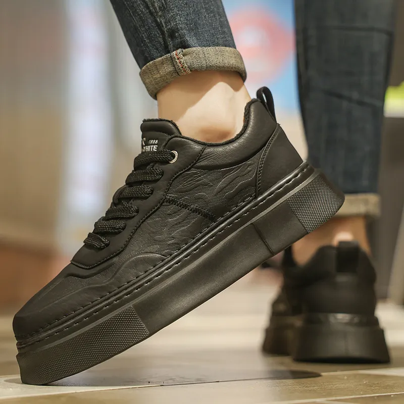 GERTOP Anti-Slip And Wear-Resistant Lightweight Breathable Height Increasing Platform Stylish Skateboarding Shoes Men's-22