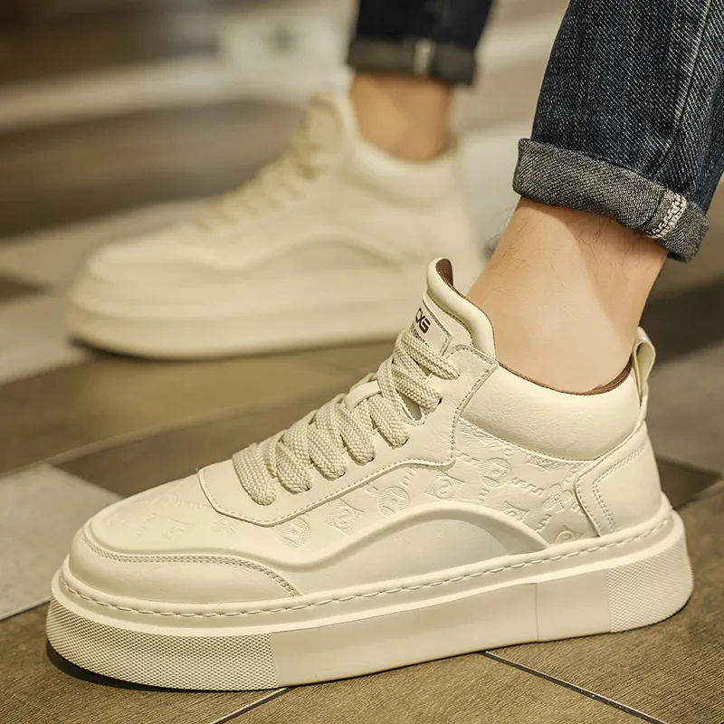GERTOP Warm Coverage Wear Resistant Lightweight Slip Resistant Mid Top Platform Fashion Casual Skateboard Shoes Men's-13