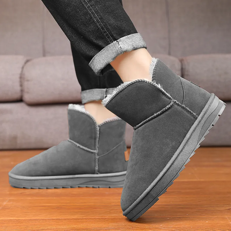 GERTOP Warm Wear Resistant Height Increasing Slip Resistant Coverage Short Snow Boots Unisex-7