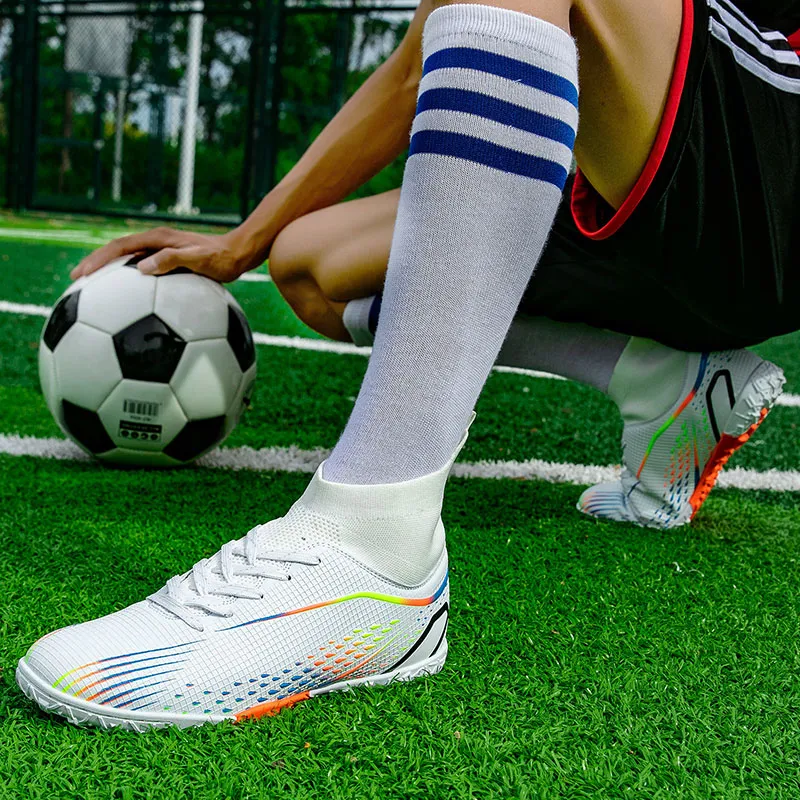 GERTOP Cushioning Anti-Slip Wear-Resistant Breathable Balance Lightweight Soccer Shoes Unisex-29