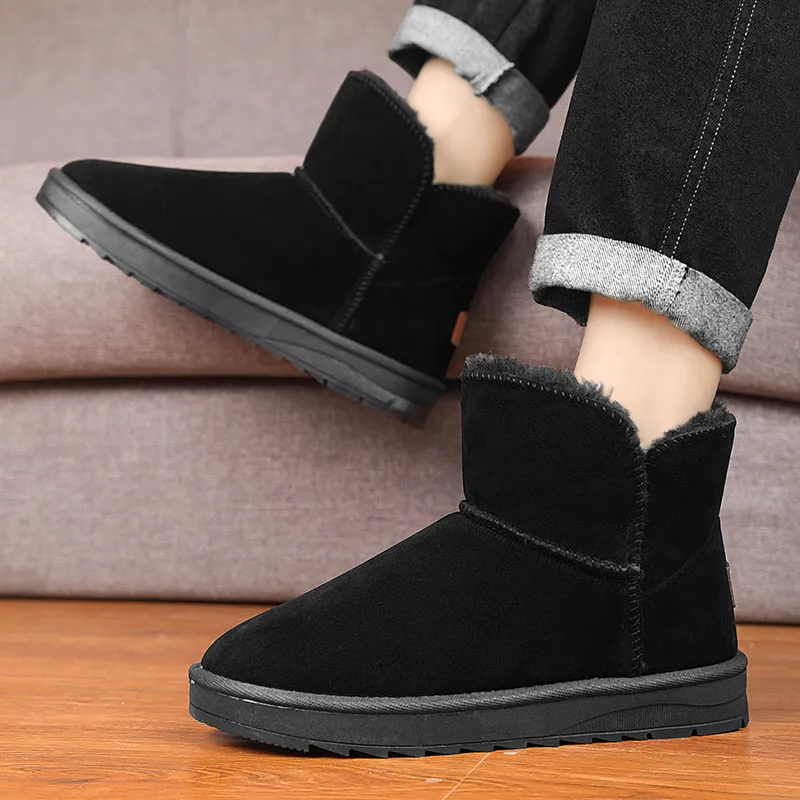 GERTOP Warm Wear Resistant Height Increasing Slip Resistant Coverage Short Snow Boots Unisex-3